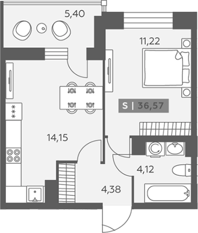Купить однокомнатную квартиру в ЖК Аквилон RekaPark в Ленинградской области. Вариант № 6217898, 0, площадь -  квм, цена 5907518 рублей