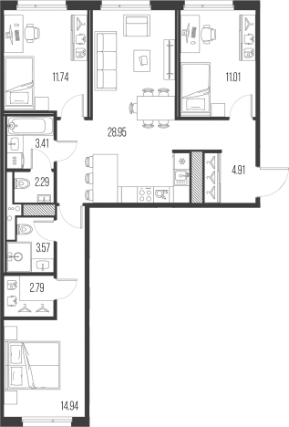 Купить многокомнатную квартиру в ЖК Legenda Васильевского в Санкт-Петербурге. Вариант № 4837829, 0, площадь -  квм, цена 28865516 рублей