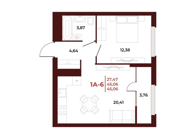 Купить однокомнатную квартиру в новостройках в ЖК Жилой комплекс "Арбери" в Пензе. Вариант № 6247013, 0, площадь -  квм, цена 5857800 рублей