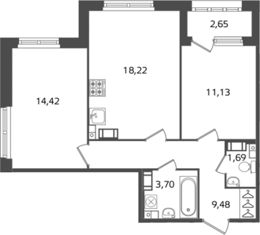 Купить трехкомнатную квартиру у метро Выборгская в Санкт-Петербурге. Вариант № 6241626, 0, площадь - квм, цена 19661992 рублей