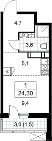 Купить Студию в ЖК Скандинавия в Москве. Вариант № 93775, 0, площадь -  квм, цена 7994603 рублей