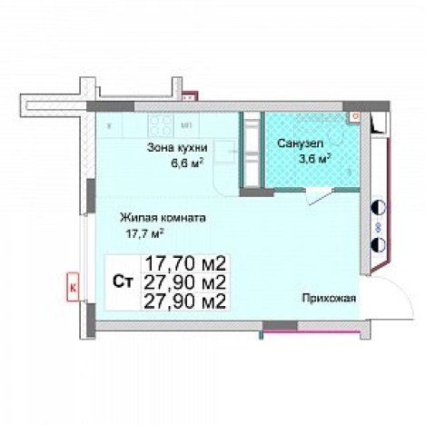Купить Студию у метро Чкаловская в Нижнем Новгороде. Вариант № 126708, 0, площадь -  квм, цена 5666152 рублей