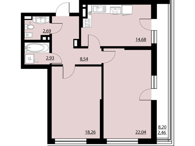 Купить двухкомнатную квартиру в Воронеже. Вариант № 9675960, 0, площадь -  квм, цена 10723102 рублей