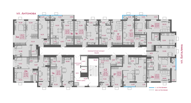 Купить двухкомнатную квартиру в ЖК Жилой комплекс "Новобережье" в Пензенской области. Вариант № 2352045, 1, площадь -  квм, цена 5221550 рублей