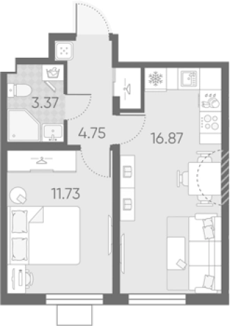 Купить двухкомнатную квартиру в новостройках у метро Автово в Санкт-Петербурге. Вариант № 6890373, 0, площадь -  квм, цена 9828108 рублей