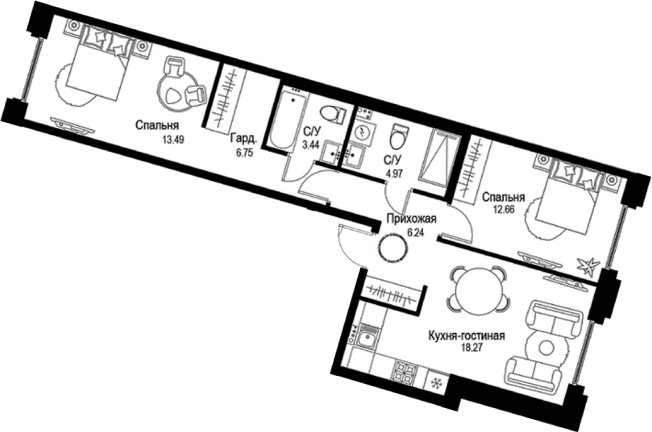 Купить трехкомнатную квартиру в новостройках у метро Петроградская в Санкт-Петербурге. Вариант № 4829074, 0, площадь -  квм, цена 35542800 рублей
