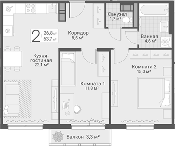 Купить трехкомнатную квартиру в ЖК Руднева, 15 в Санкт-Петербурге. Вариант № 7603889, 0, площадь -  квм, цена 17400000 рублей
