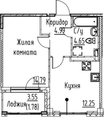 Купить однокомнатную квартиру в ЖК Кронфорт в Санкт-Петербурге. Вариант № 6830694, 0, площадь -  квм, цена 10281040 рублей
