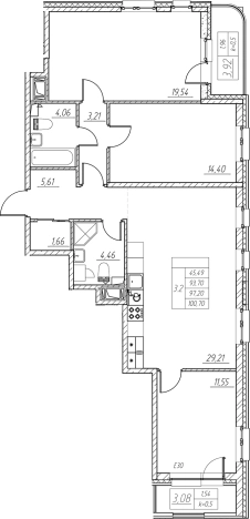 Купить многокомнатную квартиру в ЖК RESPECT в Санкт-Петербурге. Вариант № 6054452, 0, площадь -  квм, цена 29194712 рублей