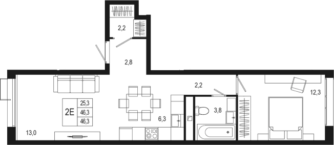 Купить двухкомнатную квартиру в новостройках у метро Бульвар Адмирала Ушакова в Московской области. Вариант № 120414, 0, площадь -  квм, цена 8705876 рублей