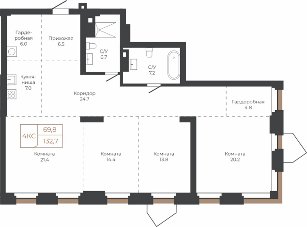 Купить Студию в Барнауле. Вариант № 6841590, 0, площадь -  квм, цена 32334570 рублей