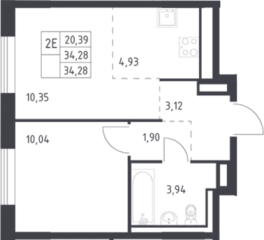 Купить квартиру в ЖК Квартал Лаголово в Ленинградской области. Вариант № 6708207, 0, площадь -  квм, цена 5091814 рублей
