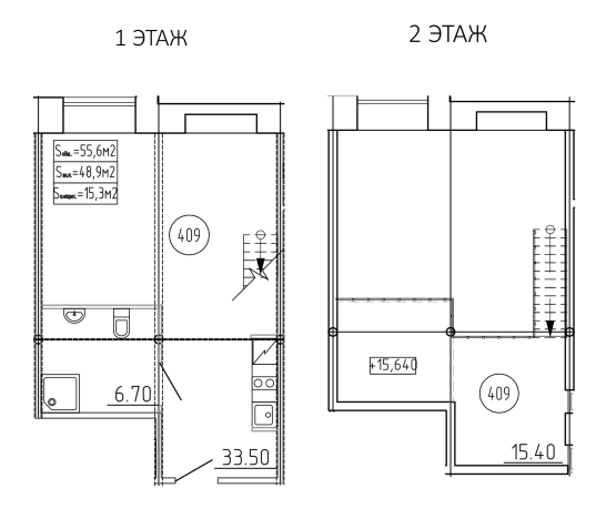 . Вариант № 7596865, 0, площадь - 55.6 квм, цена 20406408 рублей