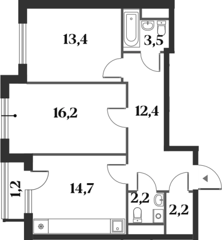 Купить двухкомнатную квартиру в ЖК Миниполис 8 Кленов в Красногорске. Вариант № 142844, 0, площадь - квм, цена 16716056 рублей