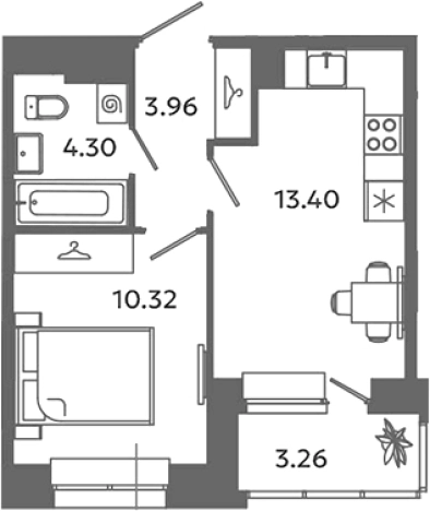 Купить квартиру в ЖК Загляденье в Ленинградской области. Вариант № 6632146, 0, площадь -  квм, цена 5476877 рублей