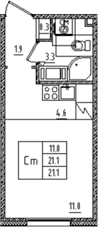Купить Студию в новостройках в ЖК Дыбенко парк в Санкт-Петербурге. Вариант № 6609306, 0, площадь -  квм, цена 6389502 рублей