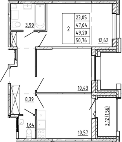 Купить двухкомнатную квартиру в ЖК Полис Новоселье в Ленинградской области. Вариант № 6668700, 0, площадь -  квм, цена 8988888 рублей