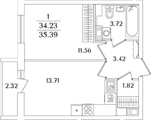 Купить двухкомнатную квартиру в новостройках в ЖК Кинопарк в Санкт-Петербурге. Вариант № 6713303, 0, площадь -  квм, цена 11505259 рублей
