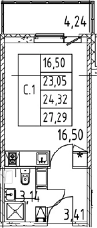 Купить Студию в Мурине. Вариант № 7267614, 0, площадь -  квм, цена 5258888 рублей