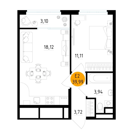 Купить квартиру в новостройках в ЖК Смарт квартал «Центральный» в Рязани. Вариант № 155102, 0, площадь -  квм, цена 5317470 рублей