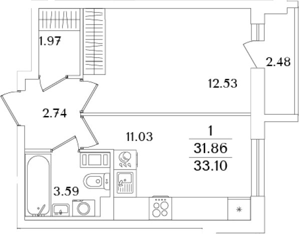 Купить однокомнатную квартиру в новостройках в районе Красносельский в Санкт-Петербурге. Вариант № 6713308, 0, площадь - квм, цена 11029892 рублей