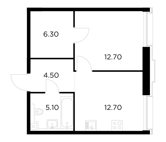 Купить однокомнатную квартиру у метро Балтийская в Москве. Вариант № 9104914, 1, площадь -  квм, цена 21766600 рублей