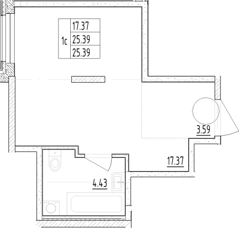 Купить Студию у метро Чёрная речка в Санкт-Петербурге. Вариант № 6209731, 0, площадь -  квм, цена 5683805 рублей