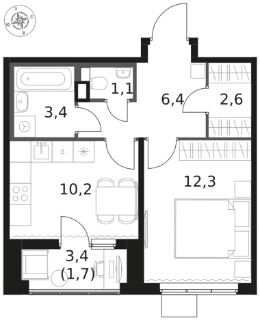 Купить однокомнатную квартиру в Микрорайоне Клязьма-Старбеево, Химки в Химках. Вариант № 9701571, 0, площадь -  квм, цена 10152610 рублей