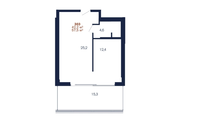 . Вариант № 2876244, 1, площадь - 57.5 квм, цена 74750000 рублей