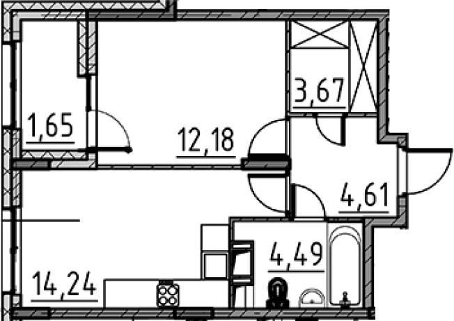 Купить однокомнатную квартиру в Сертолове. Вариант № 8470267, 0, площадь -  квм, цена 6904152 рублей