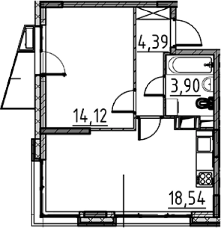 . Вариант № 8470563, 0, площадь - 40.95 квм, цена 6947853 рублей