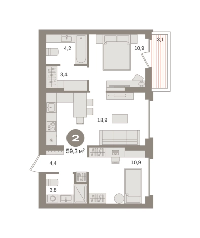 Купить двухкомнатную квартиру у метро Домодедовская в Видном. Вариант № 8498122, 0, площадь -  квм, цена 12170000 рублей