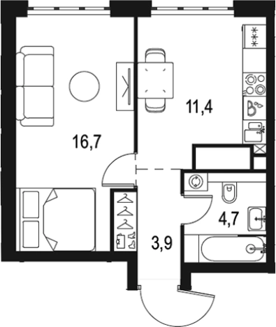 Купить однокомнатную квартиру у метро Кожуховская в Москве. Вариант № 131122, 0, площадь -  квм, цена 15422968 рублей
