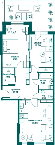 Купить трехкомнатную квартиру в Одинцове. Вариант № 75308, 0, площадь - квм, цена 13672283 рублей
