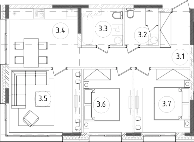 Купить трехкомнатную квартиру в новостройках у метро Зорге в Москве. Вариант № 63094, 0, площадь -  квм, цена 22850500 рублей