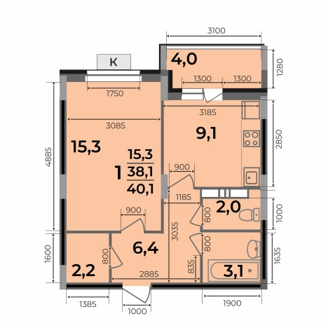 Купить квартиру в новостройках в ЖК Маршал в Коврове. Вариант № 2731695, 2, площадь -  квм, цена 4431050 рублей