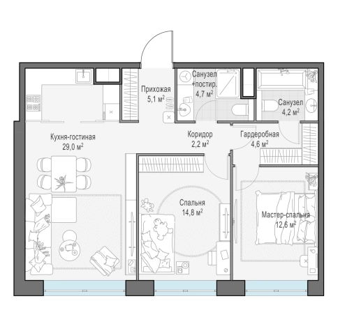 Купить квартиру в ЖК West Garden в Москве. Вариант № 169199, 0, площадь -  квм, цена 60530000 рублей