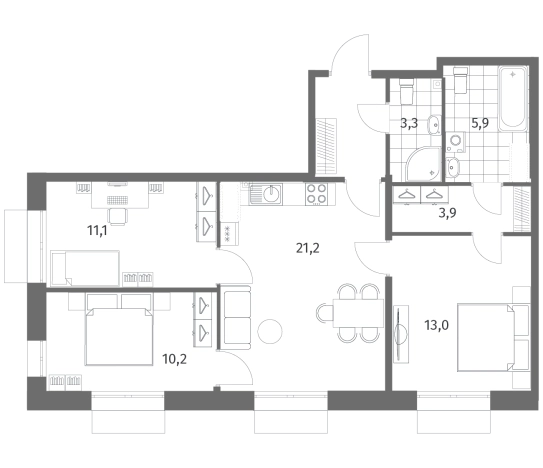 Купить многокомнатную квартиру в новостройках в ЖК Парусная 1 в Санкт-Петербурге. Вариант № 9324581, 0, площадь -  квм, цена 25624000 рублей