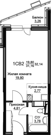 Купить Студию в Фрязине. Вариант № 157372, 0, площадь -  квм, цена 4981700 рублей