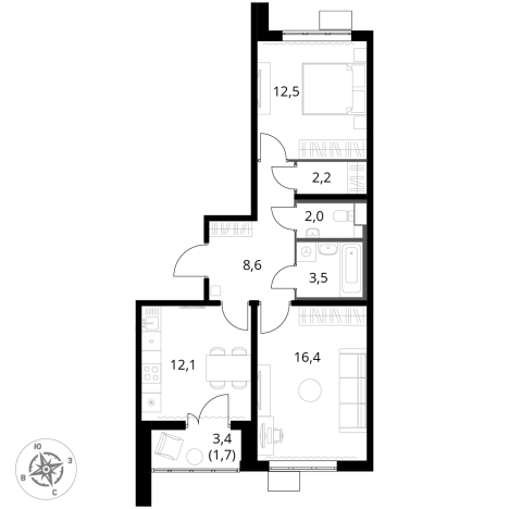 Купить двухкомнатную квартиру на улице Фруктовые Сады в Видном. Вариант № 10250954, 0, площадь -  квм, цена 15747100 рублей