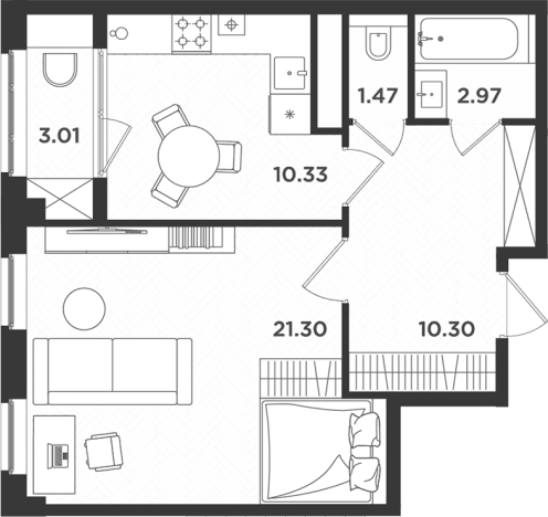 Купить однокомнатную квартиру в ЖК Новокасимово в Ленинградской области. Вариант № 7204265, 0, площадь - квм, цена 6965197 рублей