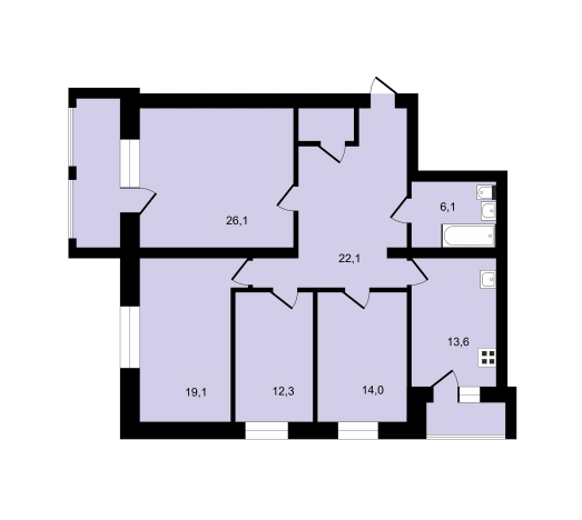 Купить четырехкомнатную квартиру в Вологде. Вариант № 49670, 13, площадь -  квм, цена 12300000 рублей