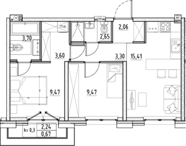 Купить трехкомнатную квартиру у метро Новочеркасская в Санкт-Петербурге. Вариант № 4160104, 0, площадь -  квм, цена 22393412 рублей