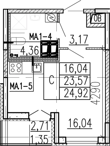 Купить Студию в ЖК Высота в Ленинградской области. Вариант № 9095285, 0, площадь -  квм, цена 3783000 рублей