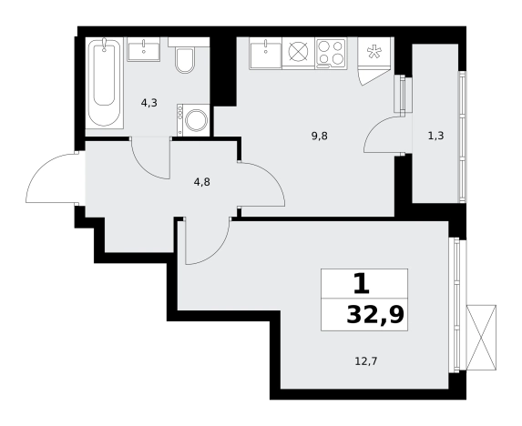 Купить однокомнатную квартиру у метро Потапово в Москве. Вариант № 99558, 0, площадь -  квм, цена 13171515 рублей