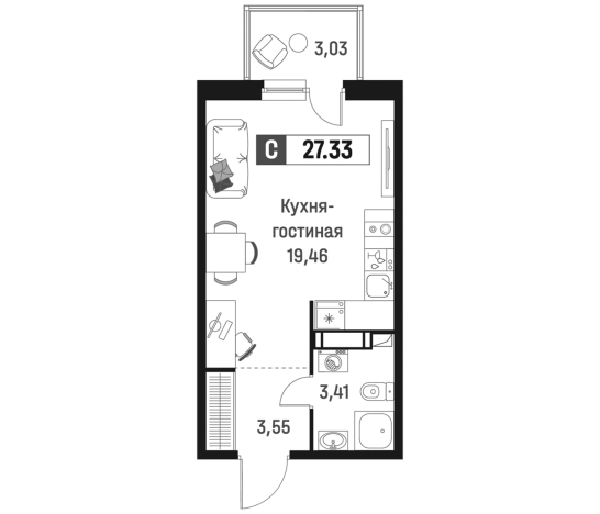 Купить Студию в ЖК Максималист в Мурине. Вариант № 6866924, 0, площадь -  квм, цена 5355166 рублей