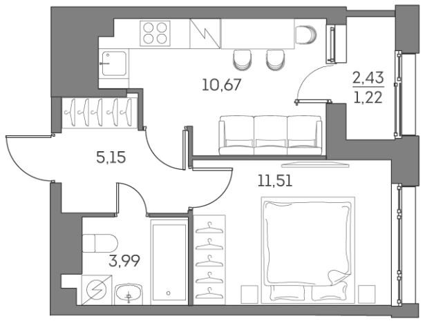 Купить однокомнатную квартиру в ЮВАО в Москве. Вариант № 842131, 0, площадь -  квм, цена 17753922 рублей