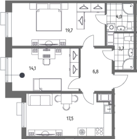 Купить трехкомнатную квартиру в ЖК Парусная 1 в Санкт-Петербурге. Вариант № 7265869, 0, площадь -  квм, цена 23192000 рублей