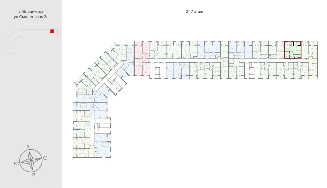 Купить однокомнатную квартиру на улице проезд Лакина в Владимире. Вариант № 9160714, 2, площадь - квм, цена 4238900 рублей