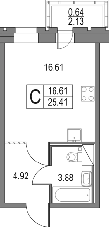Купить Студию в новостройках в районе Приморский в Санкт-Петербурге. Вариант № 74871, 0, площадь -  квм, цена 10045394 рублей
